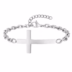 Armband med kors i rostfritt stål