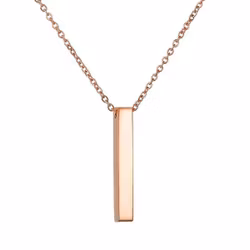 Halsband i roseguld med stilrent hänge, 45–50 cm