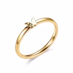 Tunn guldfärgad ring med fjäril