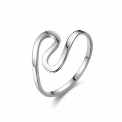 Ring med svepande hjärta i silver