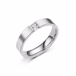 Rostfri ring med prinsesslipad sten