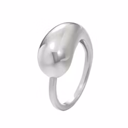 Skulptural silverring i böljande form