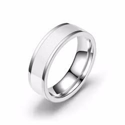 Rostfri herrring med vitt mittinlägg 6 mm