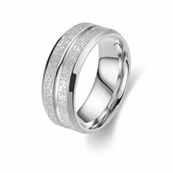 Rostfri herrring 8 mm med glittrande yta