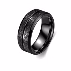Svart herrring 8 mm med glittrande yta