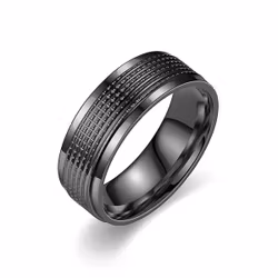 Svart herrring med räfflad design 8 mm