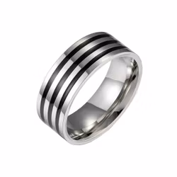 Rostfri herrring med svarta ränder 8 mm