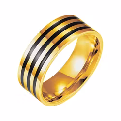Guldfärgad herrring med svarta ränder 8 mm