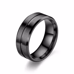 Svart herrring i rostfritt stål 8 mm med rå elegans