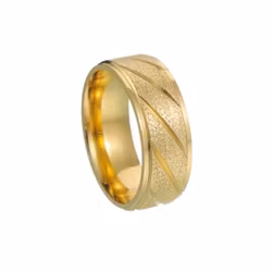 Guld herrring med strukturerad yta och diagonala linjer 8 mm