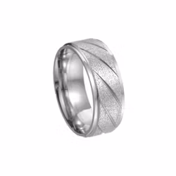 Silver herrring med strukturerad yta och diagonala linjer 8 mm