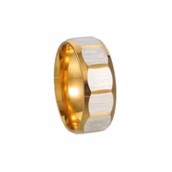 Tvåfärgad herrring i guld och silver 8 mm