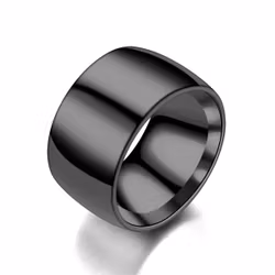 Djärv svart ring i rostfritt stål 12 mm