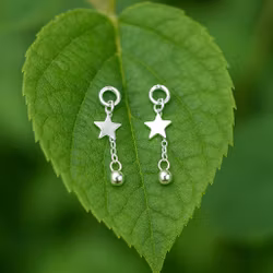 Stjärnörhängen i rostfritt stål, 28 mm