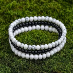 3-pack armband i svart, vitt & howlit