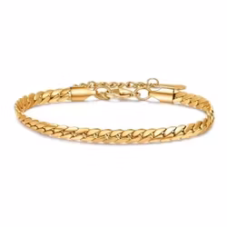 Tunt guldfärgat kedjearmband (4 mm)