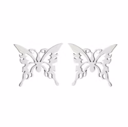 Fjärilsörhängen i rostfritt stål