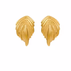 Guldtonade örhängen med elegant lövstruktur