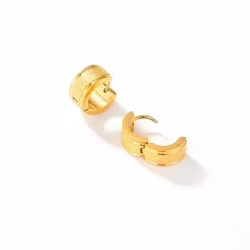 Ringörhängen i rostfritt stål – guld, 13 mm