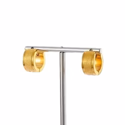 Ringörhängen i rostfritt stål – guld, 13 mm