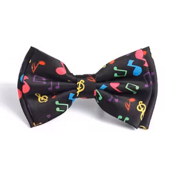 Svart fluga med färgglada noter