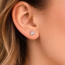 Fyrkantiga örhängen i rostfritt stål – 4 mm