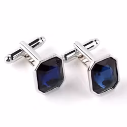 Royal Blue manschettknappar med fasetterat glas