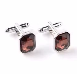 Röda manschettknappar med fasetterat glas