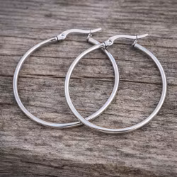 Stora creoler 50 mm i rostfritt stål