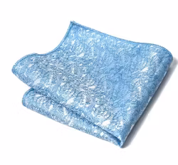 Ljusblå näsduk med botaniskt mönster