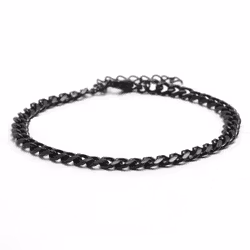 Svart stålarmband 5 mm