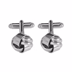 Silverfärgade manschettknappar med knutdesign