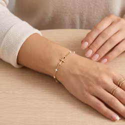 Ankh Armband i Guldpläterat Rostfritt Stål – 17–20 cm