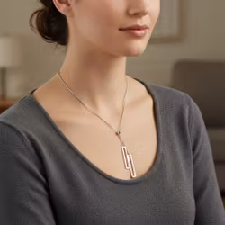 Halsband Rektangel – Justerbart Silver