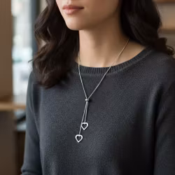 Halsband Hjärtan – Justerbart Silver