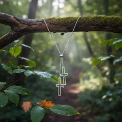 Halsband Kors – Justerbart Silver