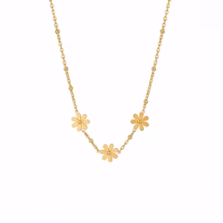 Halsband Blommor – Guld & Rostfritt