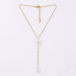 Halsband Pärla – Justerbart Guld