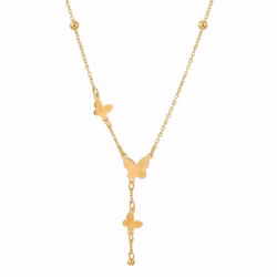 Halsband Fjäril – Justerbart Guld