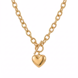 Halsband Hjärta – Guld & T-lås