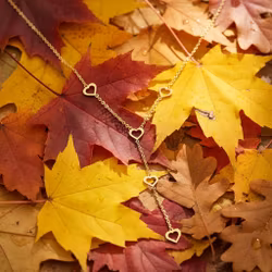 Halsband Hjärtan – Justerbart Guld