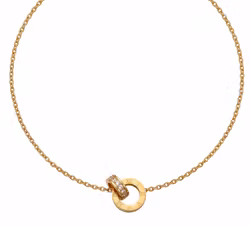 Elegant halsband med guldringar och kristaller