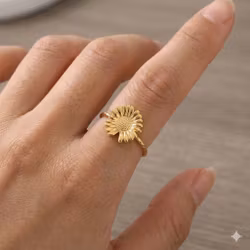 Ring Blomma – Justerbart Guld