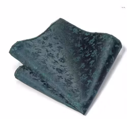 Mörkgrön näsduk med diskret bladmönster