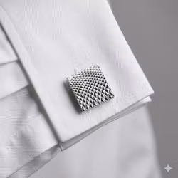 Manschettknappar – Silver & Prismastruktur