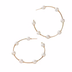 Örhängen Creoler – Rostfritt Stål & Pärlor