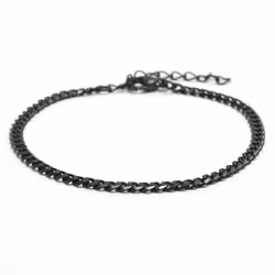 Svart stålarmband 4 mm