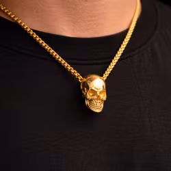 Herrhalsband skalle rostfritt stål 58 cm