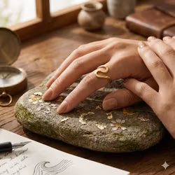 Ring hjärta rostfritt stål 11 mm