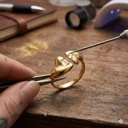 Ring dam hjärta rostfritt stål justerbar